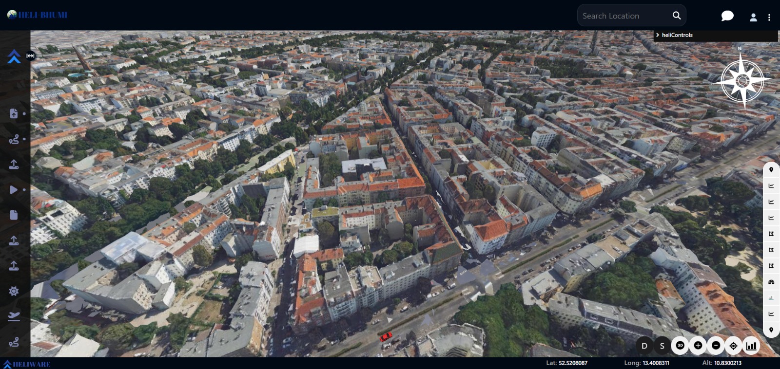 3D Satellite Terrain Elevation Mesh